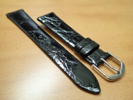 16mm〜 20mm 時計バンド (腕時計） ベルト ワニ (カイマン) 黒 (ブラック) バネ棒 サービス 腕時計用 時計ベルト 時計用バンド 525円で販売していますバネ棒をサービスでお付けします