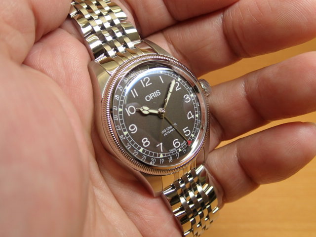 オリス 時計 ビッグクラウン ポインターデイト 36mm ビンテージボーイズサイズ ブラック文字盤 腕時計 75477494064M  メタルブレスレット 送料無料 正規輸入品 お手続き簡単な分割払いも承ります | ｅ-優美堂楽天市場店