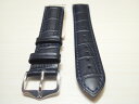 HIRSCH ヒルシュ Duke デューク ヒルシュ 【紺色/同色ステッチ】 腕時計ベルト カーフ (アリゲーター型押し) 12mm〜24mm