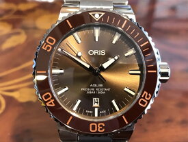オリス 時計 腕時計 アクイス デイト 73377304152M メタルブレスレット ブラウンゴールド文字盤 43.5mm メンズサイズ Oris Aquis 送料無料 正規輸入品 お手続き簡単な分割払いも承ります。月づきのお支払い途中で一括返済することも出来ますのでご安心ください。