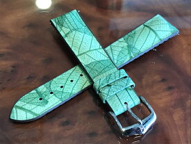 HIRSCH ヒルシュ LEAF リーフ ( 染色されたリーフ ) グリーン 腕時計ベルト 裏素材は カウチューク(天然ゴム) 18mm/20mm