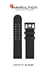 HAMILTON ハミルトン 腕時計 カーキ アビエイション コンバーター 専用 純正 ベルト バンド 革 レザー（牛革型押し） ベルト 22mm H690767107