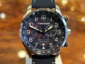 【あす楽】 ウェンガー WENGER 腕時計 Attitude アティチュード クロノグラフ 44mm ネイビーブルー文字盤 01.1543.117 クォーツ 国内正規品 優美堂のウェンガーは安心のメーカー保証3年付き日本正規商品です