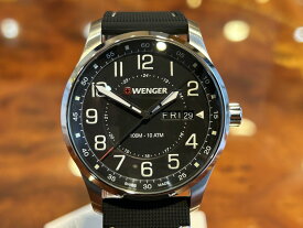 ウェンガー WENGER 腕時計 Attitude アティチュード デイデイト 42mm ブラック文字盤 01.1541.127 クォーツ 国内正規品 優美堂のウェンガーは安心のメーカー保証3年付き日本正規商品です【あす楽】