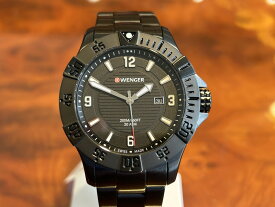 【あす楽】 ウェンガー WENGER 腕時計 Seaforce シーフォース 43mm ブラック文字盤 01.0641.135 クォーツ 国内正規品 優美堂のウェンガーは安心のメーカー保証3年付き日本正規商品です