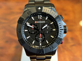 【あす楽】 ウェンガー WENGER 腕時計 Seaforce Chrono シーフォース クロノグラフ 43mm ブラック文字盤 01.0643.121 クォーツ 国内正規品 優美堂のウェンガーは安心のメーカー保証3年付き日本正規商品です