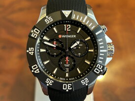 【あす楽】 ウェンガー WENGER 腕時計 Seaforce Chrono シーフォース クロノグラフ 43mm ブラック文字盤 01.0643.118 クォーツ 国内正規品 優美堂のウェンガーは安心のメーカー保証3年付き日本正規商品です