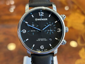 【あす楽】 ウェンガー WENGER 腕時計 URBAN METROPORITAN CHRONO アーバンメトロポリタン クロノグラフ 44mm ブラック文字盤 01.1743.120 クォーツ 国内正規品 優美堂のウェンガーは安心のメーカー保証3年付き日本正規商品です