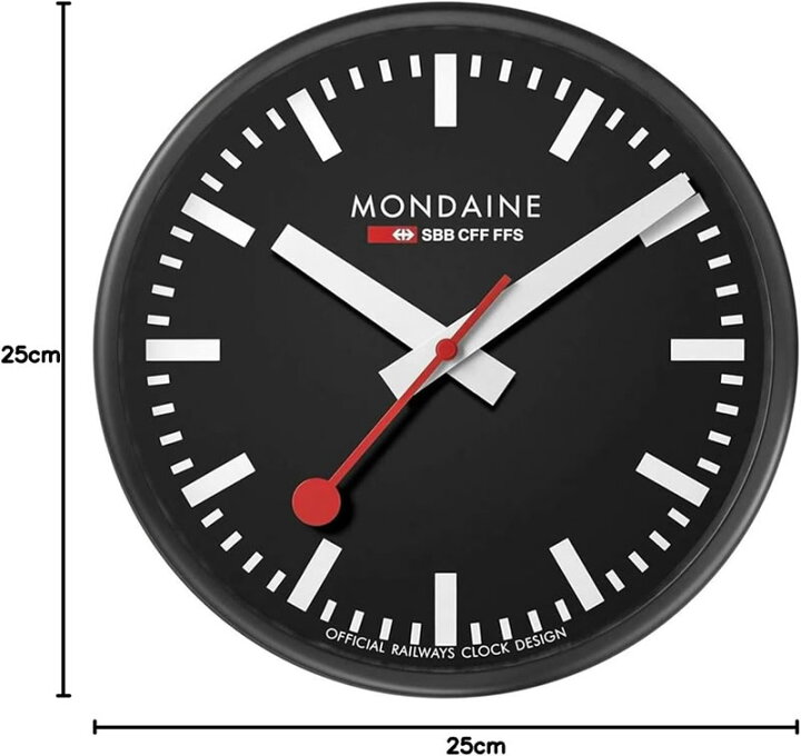 楽天市場】MONDAINE モンディーン 掛時計 ウォールクロック ブラック 