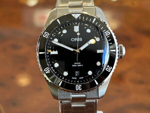 �y�����y�z ORIS �I���X ���v �_�C�o�[�Y �f�C�g Divers Date 39mm �u���b�N������ �����Y�T�C�Y �r���v 0173377954054-Set �������� ���K�A���i