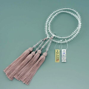 【送料無料】【スターシェイプ】【本水晶】【正規品タグ付き】上質玉使用 本式108玉 正絹【女性用】【数珠】【念珠】【天然石】【★★★★★】