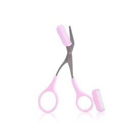 【メール便対応】眉毛 ハサミ 眉毛ハサミ くし付き ピンク ハサミ 眉毛カット アイブロウ 眉毛のお手入れ 眉はさみ 眉カット コーム付き