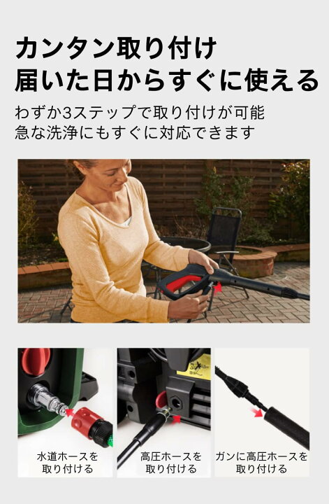 楽天市場】ボッシュ(BOSCH) 高圧洗浄機 1500W 最大許容圧力12MPa 