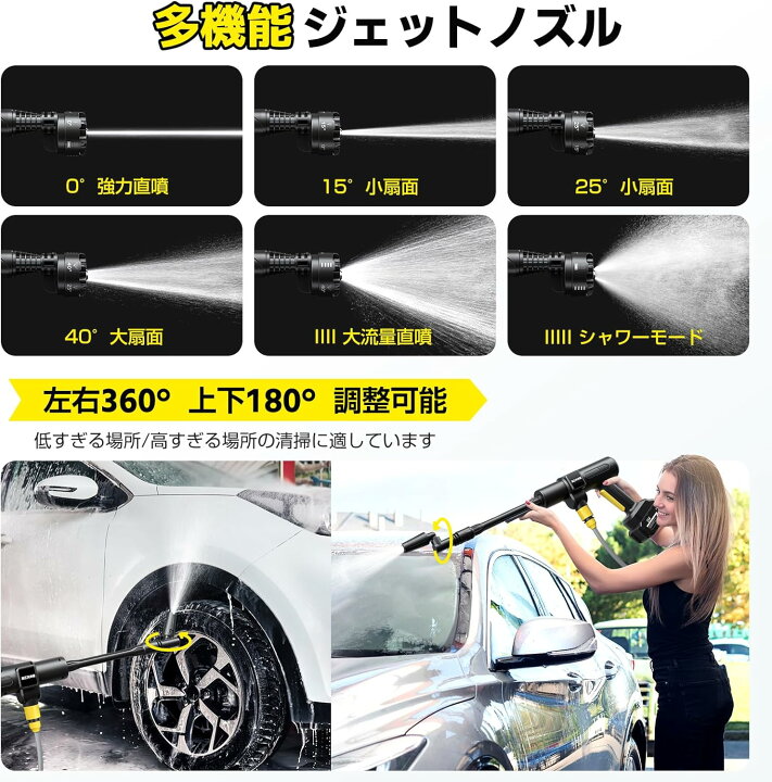 楽天市場】【2025新登場強化版】高圧洗浄機 コードレス 充電式 