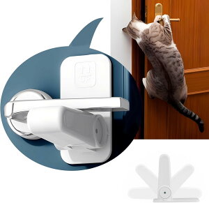 ドアノブ ロック 子供 ペット ドア開け防止 扉 ストッパー 後付け 180°回転可能 猫 脱走防止 BAMBOLA(ホワイト1個)