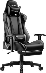 GTRacing�Q�[�~���O�`�F�A ���N���C�j���O �n�C�o�b�N �w�b�h���X�g �Ђ��|���t PU���U�[ �I�b�g�}���t�� (GT002F-GRAY)