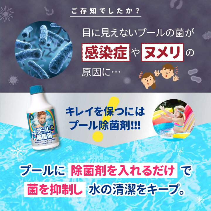 楽天市場】LULUQ プール 除菌剤 塩素 不使用 家庭用 水遊び 大型 子供 