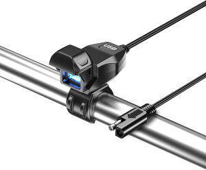 Kaedear(�J�G�f�B�A) �o�C�N USB�d�� �h�� �X�}�z DC 12V �A�_�v�^�[��̍\�� SAE�R�l�N�^�[ ���}���[�d5V/9V/12V KDR-M3A (�^�C�vA)