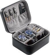 ProCase トラベルウォッチケース 腕時計2本収納 メンズジュエリー収納 持ち運び 出張旅行に最適 PUレザー…