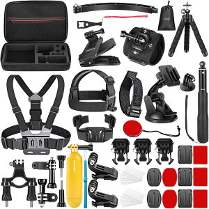 NEEWER 50 in 1 �A�N�V�����J�����A�N�Z�T���[�L�b�g�R���p�`�u��GoPro Hero 13 12 11 DJI OSMO 4 3 2 Insta360 X4 X3 SJCAM AKASO VicTsing APEMAN Campark Sports DV GP-10�A�N�V�����J�����|�[���}�E���g�t��