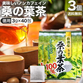 【6/10(月)26時迄10%OFF】 お徳な桑の葉茶100％ 3g×40包×3個セット 送料無料 宅配便 | 桑の葉茶 100% ティーパック 桑葉 くわば くわのは くわの葉 くわ茶 桑茶 ダイエット 煮出し ノンカフェイン カフェインレス 茶葉 無添加 ティーバッグ お茶 健康飲料 まとめ買い