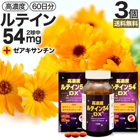 高濃度ルテイン54DX 120球 約60日分 送料無料 宅配便 | ルテイン ゼアキサンチン マリーゴールド カロテノイド 緑黄色野菜 サプリ サプリメント カプセル 粒 タブレット 男性 女性
