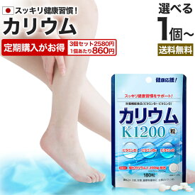 カリウム粒 180粒 約22〜30日分 送料無料 メール便 | カリウム 塩化カリウム カリウムサプリ カリウムサプリメント ビタミン ビタミンサプリ ビタミンサプリメント ビタミンB1 ビタミンB6 ビタミンB群 サプリ サプリメント 元気 ミネラル