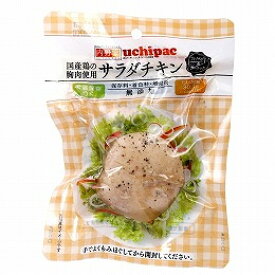 無添加　サラダチキン（ブラックペッパー＆ガーリック） 100g　★常温品　★国産鶏の胸肉でつくった常温保存できるサラダチキンです。鶏肉の余分な水分だけをおとした独自製法。ピリッとしたブラックペッパーと、にんにくの風味が鶏肉のうま味を引き立てます。