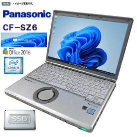 【中古】ノートパソコン Windows 11 12.1型 Panasonic CF-SZ6 高性能 中古パソコン ノート Intel Core i5 第7世代 メモリ8GB SSD256GB BLUETOOTH カメラ Office2016 送料無料 テレワーク 訳あり