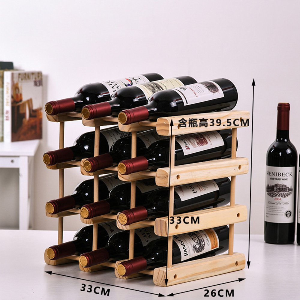 楽天市場】木製 ワインラック ワインホルダー 4段12本収納 ワイン シャンパン ボトル ウッド 収納 スタンド インテリア ディスプレイ  積み重ね可能 : ユースター