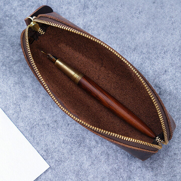 楽天市場 ペンケース 革 手作り レザー 筆箱 大容量 おしゃれ スリム シンプル ユースター