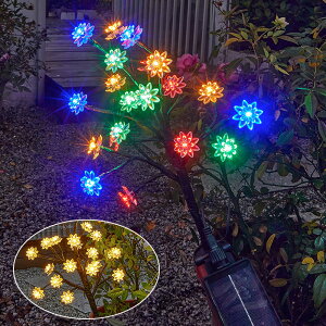 【期間限定 P3倍】屋外ソーラークリスマスライト ガーデンライト フラワーライト 芝生ランプ ソーラーライト LEDソーラーアースプラグライト ソーラー イルミネーションライト クリスマス