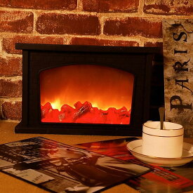 小さな居心地の良い暖炉のランタン伝統的なリアルな丸太薪炎効果ライトLEDチャコールスタイルテーブルランプ屋内と屋外での使用