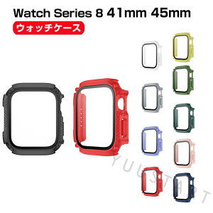 Apple Watch Series 9 8 41mm 45mm �E�F�A���u���[���E�X�}�[�g�E�H�b�` �P�[�X �}���`�J���[ PC�v���X�`�b�N�� +�����K���X ��ʕی� �V���v���� �n�[�h�P�[�X �A�b�v�� �X�}�[�g�E�H�b�` CASE �ϏՌ� 