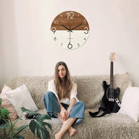 掛け時計 おしゃれ 北欧 連続秒針 静音 かわいい 壁掛け時計 シンプル モダン フレームなし 非電波 かけ時計 24*24cm 部屋飾り 贈り物