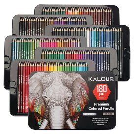 180色色鉛筆（番号付き）- 使い勝手の良さ - 大人・子供用プロ並み色鉛筆セット - 大人向け塗絵、マンダラ、学習用・新学期用に最適