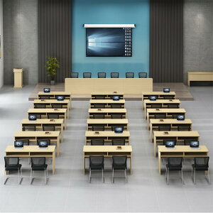 デスク 研修用デスク 学習机 トレニングテーブル 木目調 組み換え自由 棚付き 幕板付き 司会台 シンプル ホワイトオーク チーク BGZ-002 車上渡し
