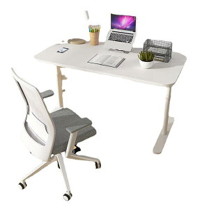 デスク 昇降式デスク ワークデスク シックなデスク 広いスペース フック付き 調節可能 R仕上げ シンプル ホワイト BGZ-032 車上渡し