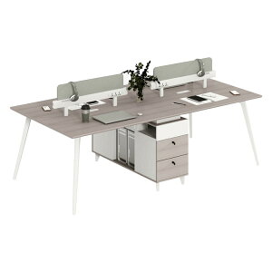 オフィスデスク メラミン化粧板 デスクトップパネル コンセント付き サイドキャビネット 錠付き シリンダー錠 グレー カスタマイズ可能 車上渡し