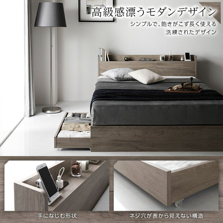 楽天市場】ベッド セミダブル ボンネルコイルマットレス付き 