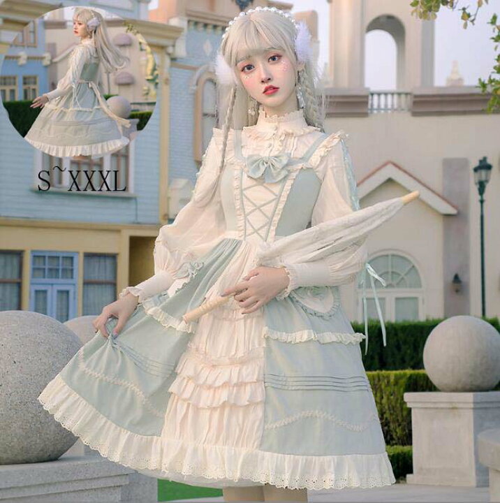 ワンピース ロリータ ワンピース レディース 可愛い 姫様 点セット 