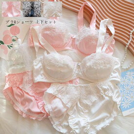 送料無料 ブラ ショーツ 上下セット bra set ワイヤーあり ブラジャー セットアップ 小胸 ショーツセット 谷間ブラ 勝負下着 ブラセット 2点セット レースブラセット ランジェリー 超盛りブラ 学生 可愛い 少女 通気性 女性 ブラ&ショーツ セット セクシー 薄手 軽い デート