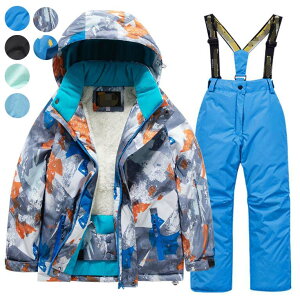 超暖かい 子供スノーウエア 裏起毛 キッズスキーウェア スノボ 雪服 スキーウェア 2点セット ジャケット パンツ 男の子 女の子 スキー ウェア 雪遊び 子ども スノーウェア ジュニア 上下セッ