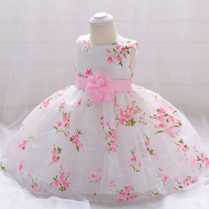 子供ドレス 洋服 ワンピース 子ども ステージ 子供服 キッズドレス プリンセス風 リボン 可愛い ピアノ ジュニア 女の子 フォーマル パーティードレス イベント 花柄 ファスナー演奏会 ベビ