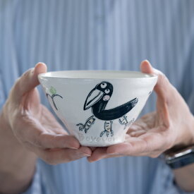 ごはん茶碗 | ヤタガラスご飯茶碗 (BY-413)　作家「吉岡萬理」