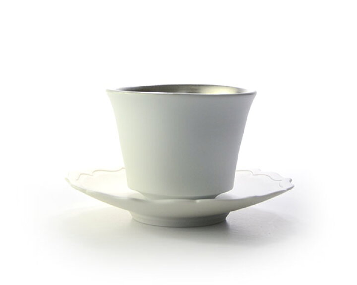 楽天市場】和食器 白磁銀彩カップ＆ソーサ 作家「木下和美」 : うつわ 