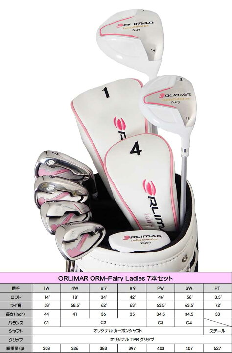 楽天市場】オリマー ゴルフ ORLIMAR レディース ハーフセット ORM 