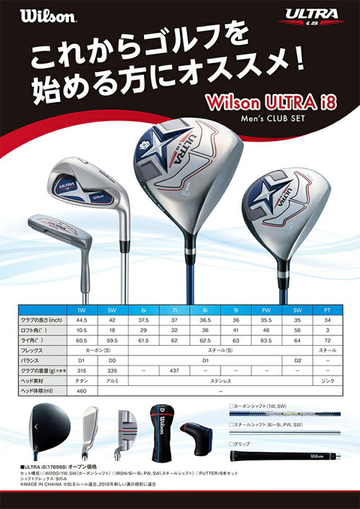 楽天市場】ウィルソン WILSON STAFF ULTRA I8 9本セット 1W,5W,#6-PW 