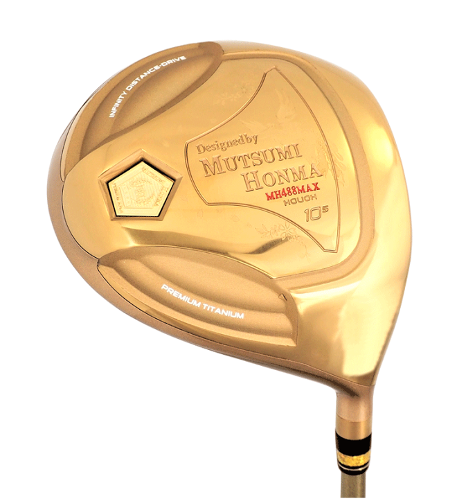 MUTSUMI HONMA ムツミ ホンマ プレミアム チタン ドライバー MH488MAX GOLD カーボンシャフト 【高反発】【非公認】【本間睦】【DR】 | 遊遊スポーツ 楽天市場店