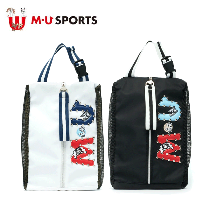 M・U SPORTS シューズケース　新品 楽天市場】MU SPORTS MU スポーツ 大胆ロゴ柄 シューズケース ゴルフ